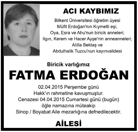 fatma erdoğan vefat